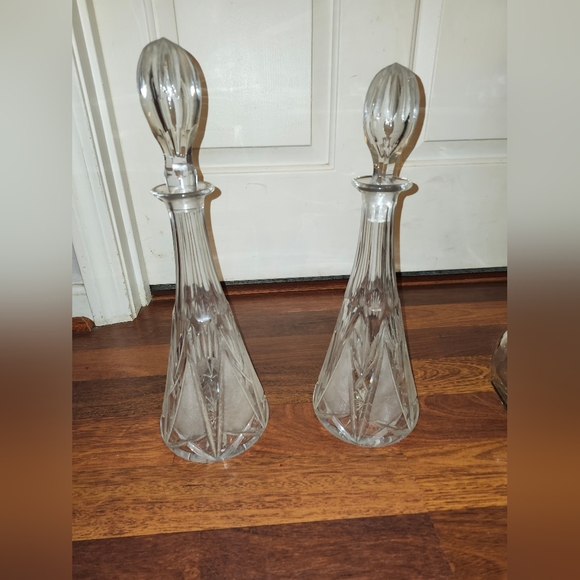 Set of 3 Crystal Decanters - Picture 2 of 3